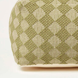 Homescapes Lima Handwoven Textured Green Pouffe Bean Cube - thumbnail 3