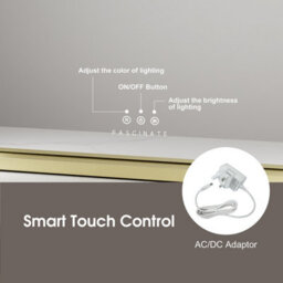 Fascinate Hollywood Vanity Mirror Gold 58X48Cm 15 Led Dimmable Tempered Glass Beauty Mirror Wall Mount Tabletop Stand Modern - thumbnail 8