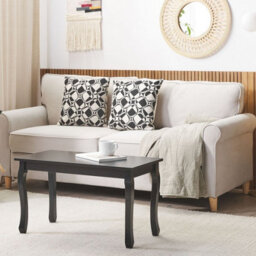 Beliani Maison Chic Coffee Table - Black Mdf Top With Pine Cabriole Legs, 80 X 40 X 46 Cm - thumbnail 2