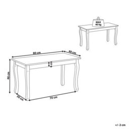 Beliani Maison Chic Coffee Table - Black Mdf Top With Pine Cabriole Legs, 80 X 40 X 46 Cm - thumbnail 4