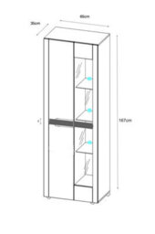 Furneo High Gloss & Matt White Living Room Set Tv Stand Display Cabinets Milclif 13 White Led Lights - thumbnail 3