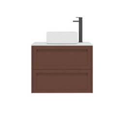 Royal Bathrooms Royal Bathroom Elmore 700mm Terracotta Clay Wall Mounted Countertop Bathroom Vanity Unit 2 Drawer With Elena Basin - thumbnail 7