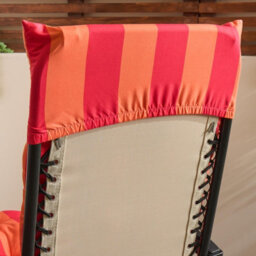 Ohs Stripe Gravity Chair Seat Cushion Outdoor Garden Water Resistant - Orange/pink - thumbnail 3