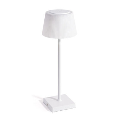 Auraglow Rechargeable Led Table Lamp - Capri - White & White - image 1