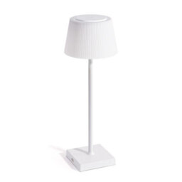 Auraglow Rechargeable Led Table Lamp - Capri - White & White