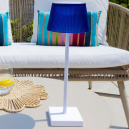 Auraglow Rechargeable Led Table Lamp - Capri - White & White - thumbnail 3