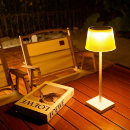 Auraglow Rechargeable Led Table Lamp - Capri - White & White - thumbnail 7