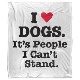 Ephemera I Heart Dogs Silky Supersoft Blanket Black/white (60In X 50In) - thumbnail 1