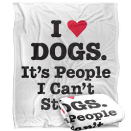 Ephemera I Heart Dogs Silky Supersoft Blanket Black/white (60In X 50In) - thumbnail 2