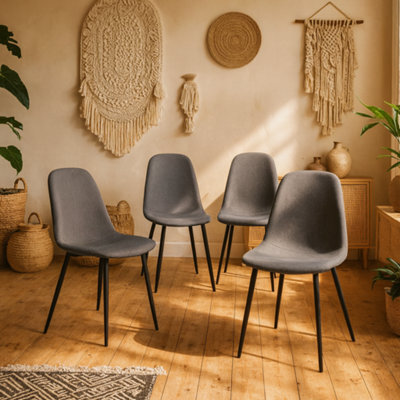 Wyld Haus Set Of 4 Tipsyfern Light Grey Upholstered Dining Chairs - image 1