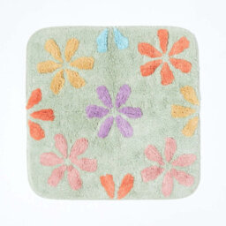 Homescapes Floral Multi Colour Cotton Shower Mat