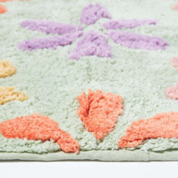 Homescapes Floral Multi Colour Cotton Shower Mat - thumbnail 3