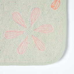 Homescapes Floral Multi Colour Cotton Shower Mat - thumbnail 4
