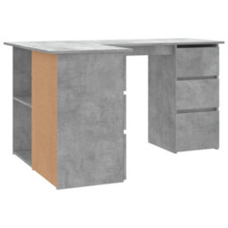 Berkfield Corner Desk Concrete Grey 145X100X76 Cm Engineered Wood - thumbnail 6