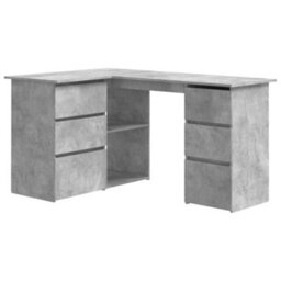 Berkfield Corner Desk Concrete Grey 145X100X76 Cm Engineered Wood - thumbnail 2