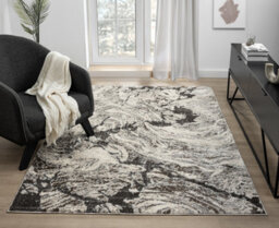 Eleanor Modern Embossed Contemporary Living Room Area Rug - Abstract Design,grey,120 X 170 Cm - thumbnail 5