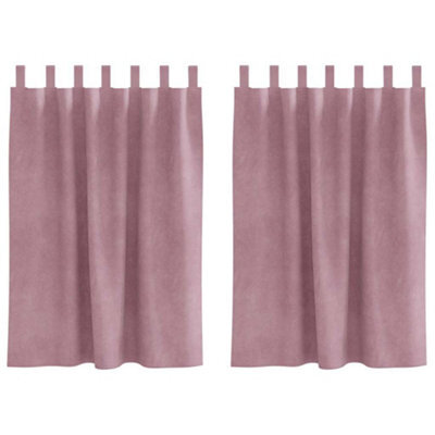 Berkfield Modern Blackout Curtains With Hanging Loops 2 Pcs Dark Pink Velvet - image 1
