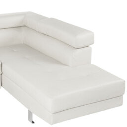 Beliani Corner Sofa 5 Seater Norrea Faux Leather White Left Hand - thumbnail 8