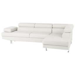 Beliani Corner Sofa 5 Seater Norrea Faux Leather White Left Hand - thumbnail 5