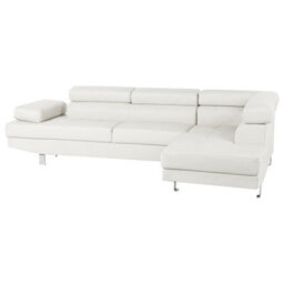 Beliani Corner Sofa 5 Seater Norrea Faux Leather White Left Hand - thumbnail 4