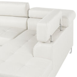 Beliani Corner Sofa 5 Seater Norrea Faux Leather White Left Hand - thumbnail 7