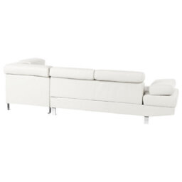 Beliani Corner Sofa 5 Seater Norrea Faux Leather White Left Hand - thumbnail 6
