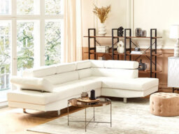 Beliani Corner Sofa 5 Seater Norrea Faux Leather White Left Hand - thumbnail 2