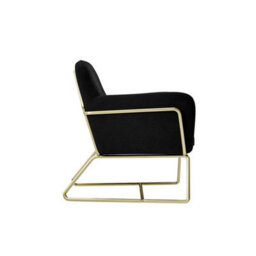 LPD Charles Velvet Black Armchair Comfortable&relaxed Seating With Brushed Gold Legs - thumbnail 3