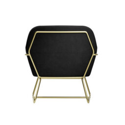 LPD Charles Velvet Black Armchair Comfortable&relaxed Seating With Brushed Gold Legs - thumbnail 4