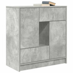 Vidaxl Sideboard With Drawers And Doors Concrete Grey 70.5X34X74.5 Cm - thumbnail 4