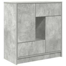 Vidaxl Sideboard With Drawers And Doors Concrete Grey 70.5X34X74.5 Cm - thumbnail 2