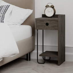 Decortie Sirius Modern Bedside Table Right Module Dark Coffee Width 32Cm - thumbnail 5