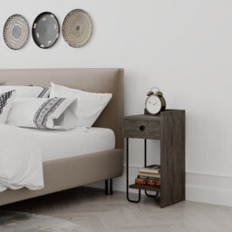 Decortie Sirius Modern Bedside Table Right Module Dark Coffee Width 32Cm - thumbnail 7