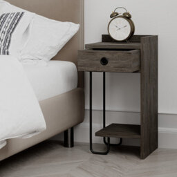 Decortie Sirius Modern Bedside Table Right Module Dark Coffee Width 32Cm - thumbnail 4