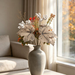 Amorly 5 Pcs Fall Artificial Maple Leaves For Table Centerpieces Vase Floral Arrangement Home Kitchen Decor - thumbnail 7
