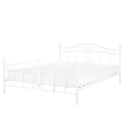 Beliani Bed Metal Antlia 160 X 200 Cm (Eu King Size) White - image 1