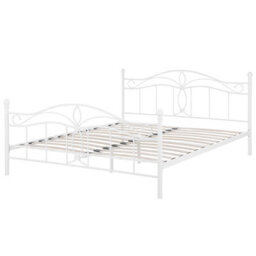 Beliani Bed Metal Antlia 160 X 200 Cm (Eu King Size) White - thumbnail 4