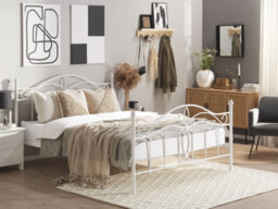 Beliani Bed Metal Antlia 160 X 200 Cm (Eu King Size) White - thumbnail 2