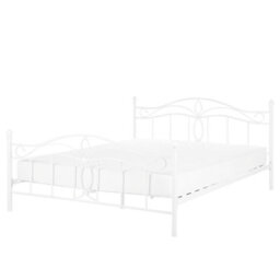 Beliani Bed Metal Antlia 160 X 200 Cm (Eu King Size) White - thumbnail 1