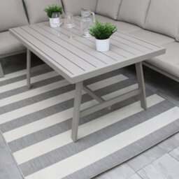 Sicily Beige Aluminium 6 Seater Corner Sofa Dining Set With Beige Cushions - thumbnail 9