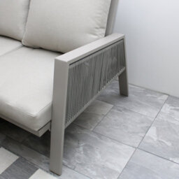 Sicily Beige Aluminium 6 Seater Corner Sofa Dining Set With Beige Cushions - thumbnail 7