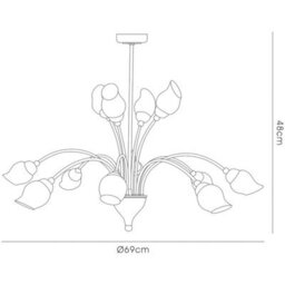 Luminosa Lighting Luminosa Rimini Pendant 12 Light G9 Satin Brass - thumbnail 3