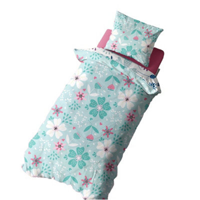 K Collection Rotary Floral Panelled Duvet Set Multicoloured (Single) - image 1