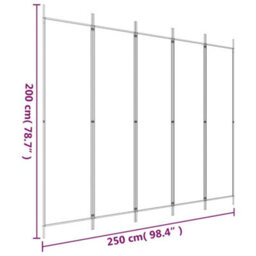 Walplus 5-Panel Room Divider Brown 250X200 Cm Fabric - thumbnail 8