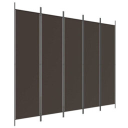 Walplus 5-Panel Room Divider Brown 250X200 Cm Fabric - thumbnail 2