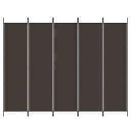Walplus 5-Panel Room Divider Brown 250X200 Cm Fabric - thumbnail 3