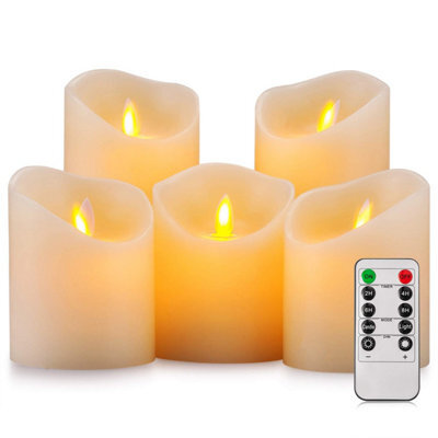 Aku Tonpa Flameless Candles Battery Operated Pillar Real Wax Flickering Moving Wick Electric Led Candle Set With Remote Control
