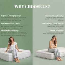 MHG Living Quilted Mattress Topper & Pillow Set - 1200Gsm Microfibre Comfort Layer With Elasticated Corner Straps - Small Double - thumbnail 4