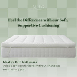 MHG Living Quilted Mattress Topper & Pillow Set - 1200Gsm Microfibre Comfort Layer With Elasticated Corner Straps - Small Double - thumbnail 7