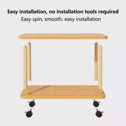 2 Tier Small Sofa Side Table Couch End Table Coffee Tea Snack Desk With Wheel - thumbnail 6